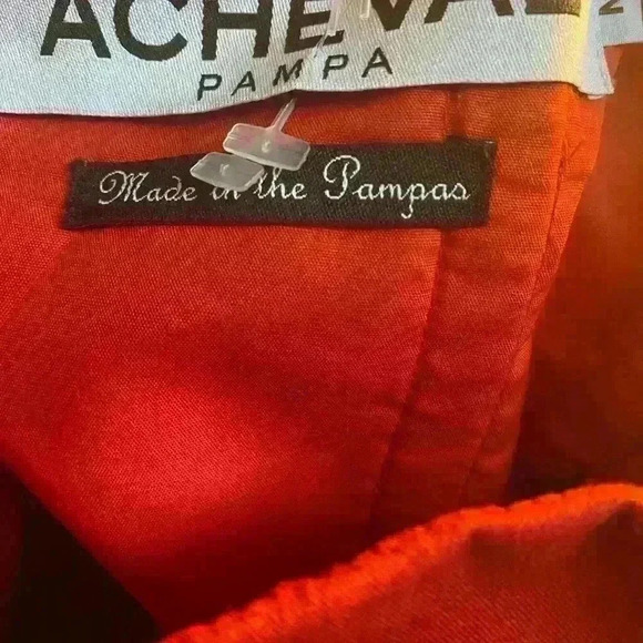 ÀCHEVAL PAMPA  Net Sustain Nube Off-The-Shoulder Stretch-Cotton Red Midi Dress M - Picture 16 of 16